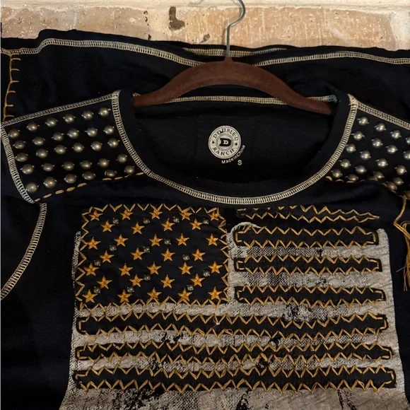 Double D Ranch Black Let Freedom Ring long sleeve tee - Picture 2 of 6